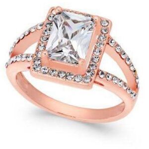 NWT  Charter Club Rose Gold-Tone Cubic Zirconia Rose size 8